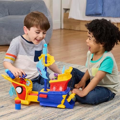 SPIDEY AND HIS AMAZING FRIENDS Marvel Water Webs Webs Ahoy Bubble Pirate Ship Toy  3 Inch Action Figures & Boat Playset  Super Hero Toys   Ages 3 