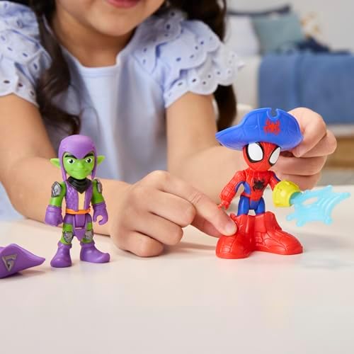 SPIDEY AND HIS AMAZING FRIENDS Marvel Water Webs Webs Ahoy Bubble Pirate Ship Toy  3 Inch Action Figures & Boat Playset  Super Hero Toys   Ages 3 