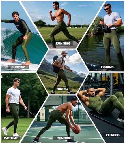 SPVISE Compression Pants Men Leggings for Sports Gym Cool Dry Athletic Tights Base Layer for Running Football Basketball Yoga