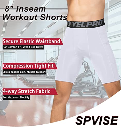 SPVISE Compression Shorts Men 1/3 Pack  Dry Fit Compression Underwear Spandex Running Shorts  Workout Athletic Shorts Pocket