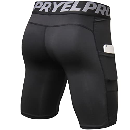 SPVISE Compression Shorts Men 1/3 Pack  Dry Fit Compression Underwear Spandex Running Shorts  Workout Athletic Shorts Pocket