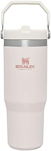 STANLEY IceFlow Flip Straw Tumbler with Handle 30 oz   Twist On Lid and Flip Up Straw   Leak Resistant Water Bottle   Insulated Stainless Steel  BPA Free   Rose Quartz