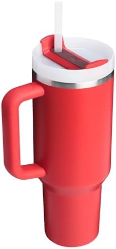 STANLEY Quencher H2 0 Tumbler with Handle and Straw 40 oz   Flowstate 3 Position Lid   Cup Holder Compatible for Travel   Insulated Stainless Steel Cup   BPA Free   Chili Red