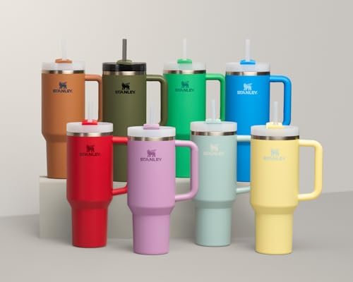 STANLEY Quencher H2 0 Tumbler with Handle and Straw 40 oz   Flowstate 3 Position Lid   Cup Holder Compatible for Travel   Insulated Stainless Steel Cup   BPA Free   Chili Red