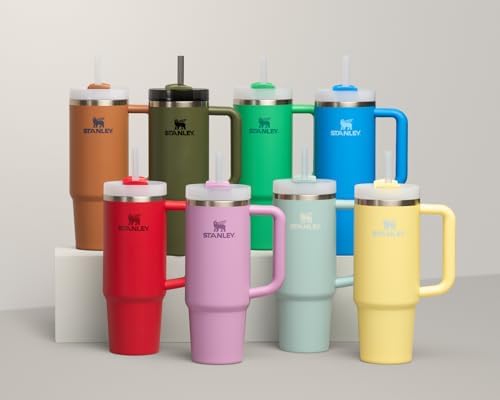 STANLEY Quencher H2 0 Tumbler with Handle and Straw 40 oz   Flowstate 3 Position Lid   Cup Holder Compatible for Travel   Insulated Stainless Steel Cup   BPA Free   Chili Red