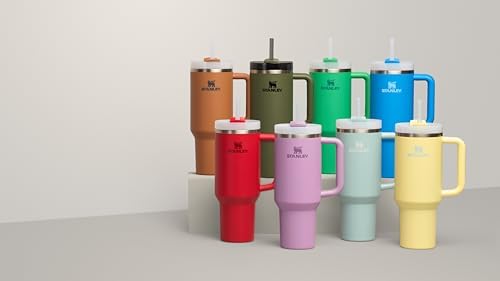 STANLEY Quencher H2 0 Tumbler with Handle and Straw 40 oz   Flowstate 3 Position Lid   Cup Holder Compatible for Travel   Insulated Stainless Steel Cup   BPA Free   Chili Red