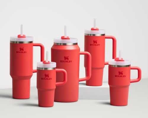 STANLEY Quencher H2 0 Tumbler with Handle and Straw 40 oz   Flowstate 3 Position Lid   Cup Holder Compatible for Travel   Insulated Stainless Steel Cup   BPA Free   Chili Red