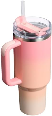 STANLEY Quencher H2 0 Tumbler with Handle and Straw 40 oz   Flowstate 3 Position Lid   Cup Holder Compatible for Travel   Insulated Stainless Steel Cup   BPA Free   Chili Red