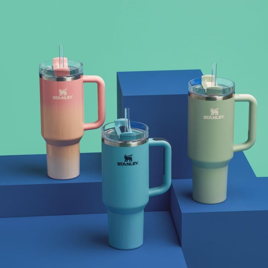 STANLEY Quencher H2 0 Tumbler with Handle and Straw 40 oz   Flowstate 3 Position Lid   Cup Holder Compatible for Travel   Insulated Stainless Steel Cup   BPA Free   Chili Red