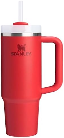 STANLEY Quencher H2 0 Tumbler with Handle and Straw 40 oz   Flowstate 3 Position Lid   Cup Holder Compatible for Travel   Insulated Stainless Steel Cup   BPA Free   Chili Red
