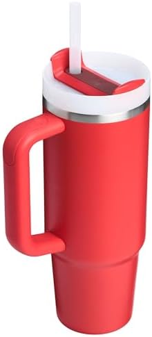 STANLEY Quencher H2 0 Tumbler with Handle and Straw 40 oz   Flowstate 3 Position Lid   Cup Holder Compatible for Travel   Insulated Stainless Steel Cup   BPA Free   Chili Red
