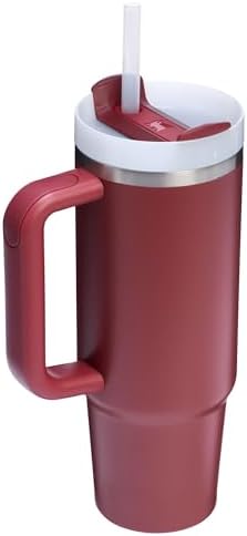 STANLEY Quencher H2 0 Tumbler with Handle and Straw 40 oz   Flowstate 3 Position Lid   Cup Holder Compatible for Travel   Insulated Stainless Steel Cup   BPA Free   Chili Red