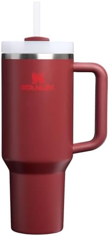 STANLEY Quencher H2 0 Tumbler with Handle and Straw 40 oz   Flowstate 3 Position Lid   Cup Holder Compatible for Travel   Insulated Stainless Steel Cup   BPA Free   Chili Red