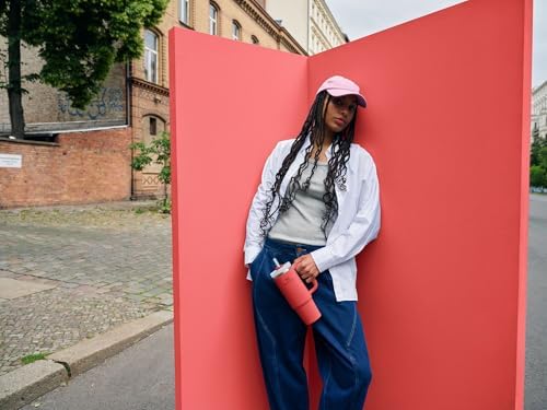 STANLEY Quencher H2 0 Tumbler with Handle and Straw 40 oz   Flowstate 3 Position Lid   Cup Holder Compatible for Travel   Insulated Stainless Steel Cup   BPA Free   Chili Red