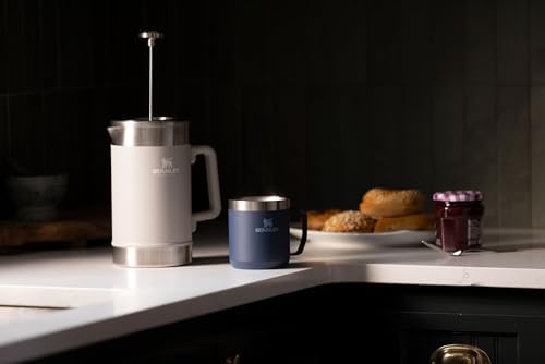 Stanley Stay Hot Camp - Taza duradera de acero inoxidable 18/8 con aislamiento térmico, tapa Tritán™ Drink-Thru libre de salpicaduras, 12 onzas, color ceniza 2.0