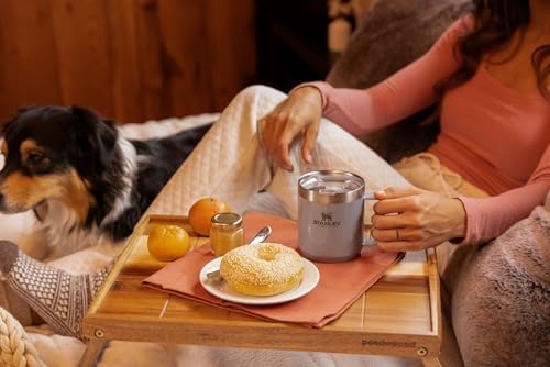 Stanley Stay Hot Camp - Taza duradera de acero inoxidable 18/8 con aislamiento térmico, tapa Tritán™ Drink-Thru libre de salpicaduras, 12 onzas, color ceniza 2.0