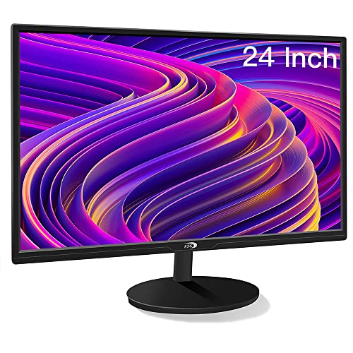 STGAubron 24 Inch Gaming Computer Monitor  FHD 1920 x 1080P Office PC LED Display  99  sRGB  HDMI  VGA  Ergonomic Tilt Adjustment
