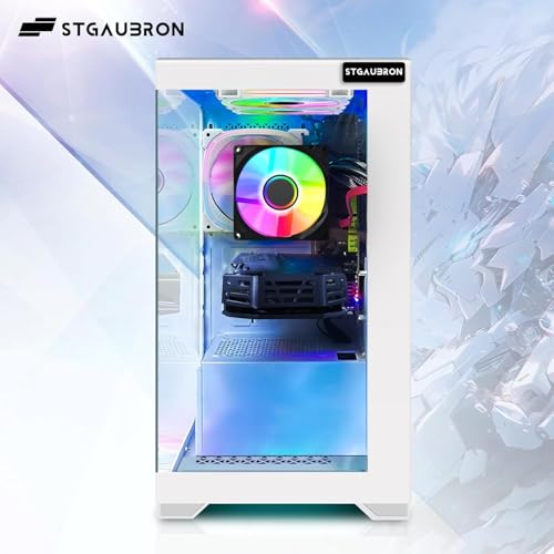 STGAubron Gaming Desktop PC Computer  AMD Athlon 3000G 3 5GHz  Radeon RX 590 8G  16G DDR4  512G SSD  600M WiFi  BT 5 0  RGB Fan x3  Windows 11 Home