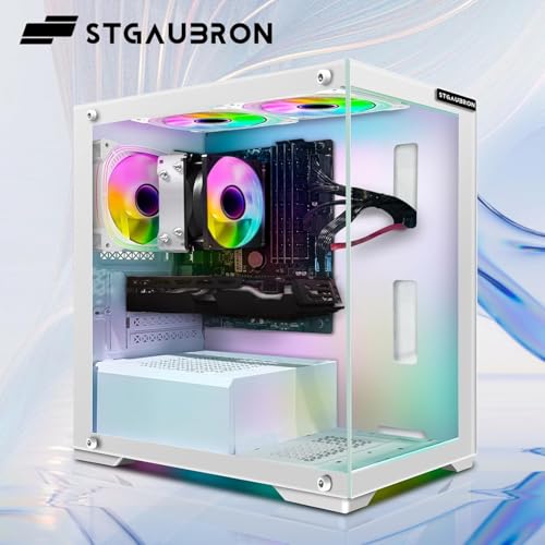STGAubron Gaming Desktop PC Computer  AMD Athlon 3000G 3 5GHz  Radeon RX 590 8G  16G DDR4  512G SSD  600M WiFi  BT 5 0  RGB Fan x3  Windows 11 Home