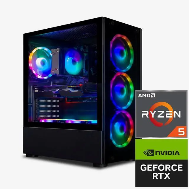 STGAubron Gaming Desktop PC  AMD Ryzen 5 PRO 2600 up to 3 9G  16G DDR4  512G SSD  GeForce RTX 2060 6G GDDR6  600M WiFi  BT 5 0  RGB Fan x 6  RGB Keyboard & Mouse & Mouse Pad  W11H64