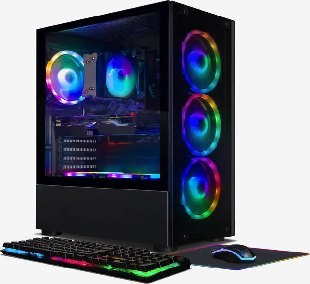 STGAubron Gaming Desktop PC  AMD Ryzen 5 PRO 2600 up to 3 9G  16G DDR4  512G SSD  GeForce RTX 2060 6G GDDR6  600M WiFi  BT 5 0  RGB Fan x 6  RGB Keyboard & Mouse & Mouse Pad  W11H64