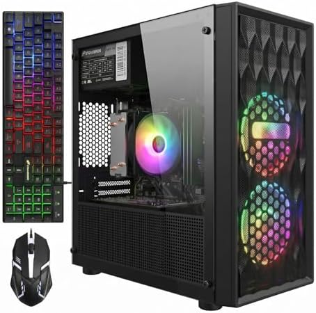 STGAubron Gaming PC Computer Desktop  AMD Ryzen 5 5500 up to 4 2GHz  GeForce RTX 3050 6G  16G DDR4  512G SSD  WiFi 6 5G & BT 5 2  RGB Fan x2  Windows 11 Home