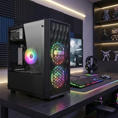 STGAubron Gaming PC Computer Desktop  AMD Ryzen 5 5500 up to 4 2GHz  GeForce RTX 3050 6G  16G DDR4  512G SSD  WiFi 6 5G & BT 5 2  RGB Fan x2  Windows 11 Home