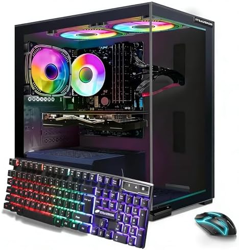 STGAubron Gaming PC Computer Desktop  AMD Ryzen 5 5500 up to 4 2GHz  GeForce RTX 3050 6G  16G DDR4  512G SSD  WiFi 6 5G & BT 5 2  RGB Fan x2  Windows 11 Home