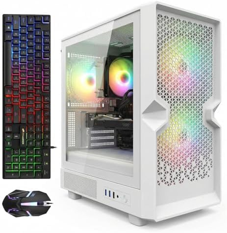 STGAubron Gaming PC Computer Desktop  AMD Ryzen 5 5500 up to 4 2GHz  GeForce RTX 3050 6G  16G DDR4  512G SSD  WiFi 6 5G & BT 5 2  RGB Fan x2  Windows 11 Home