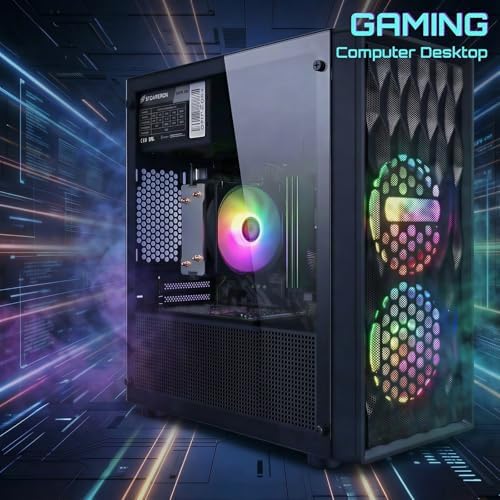 STGAubron Gaming PC Computer Desktop  AMD Ryzen 5 5500 up to 4 2GHz  GeForce RTX 3050 6G  16G DDR4  512G SSD  WiFi 6 5G & BT 5 2  RGB Fan x2  Windows 11 Home