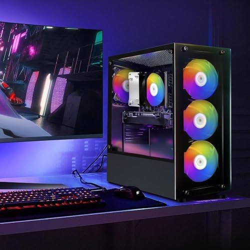 STGAubron Gaming PC Desktop Computer  AMD Ryzen 5 2600 up to 3 9G  GeForce RTX 2060 6G  16G DDR4  512G SSD  600M WiFi  BT 5 0  RGB Fan x4  Windows 11 Home