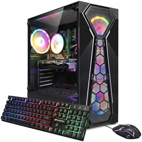 STGAubron Gaming PC Desktop Computer  AMD Ryzen 5 2600 up to 3 9G  GeForce RTX 2060 6G  16G DDR4  512G SSD  600M WiFi  BT 5 0  RGB Fan x4  Windows 11 Home