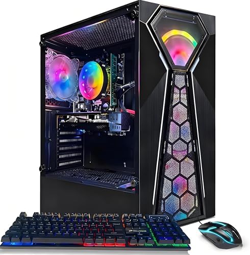 STGAubron Gaming PC Desktop Computer  AMD Ryzen 5 2600 up to 3 9G  GeForce RTX 2060 6G  16G DDR4  512G SSD  600M WiFi  BT 5 0  RGB Fan x4  Windows 11 Home