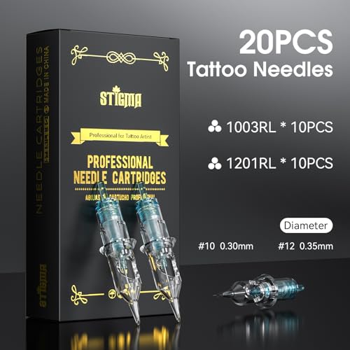 STIGMA Wireless Tattoo Machine Kit  Tattoo Rotary Pen Gun Kit with 2 Batteries  7 Tattoo Inks  20 Cartridge Needles  Tattoo Supplies for Artists & Beginners ST TKP105A 8