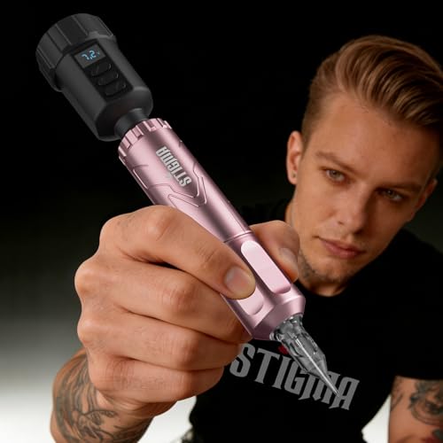 STIGMA Wireless Tattoo Machine Kit  Tattoo Rotary Pen Gun Kit with 2 Batteries  7 Tattoo Inks  20 Cartridge Needles  Tattoo Supplies for Artists & Beginners ST TKP105A 8