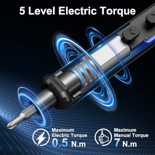 STREBITO Mini Electric Screwdriver  67 in 1 Electric Screwdriver Kit   50 S2 Preicison Bits  5 Torque Settings  Organized Storage  Mini Power Screwdriver Rechargeable Tool Kit for PC Electronics