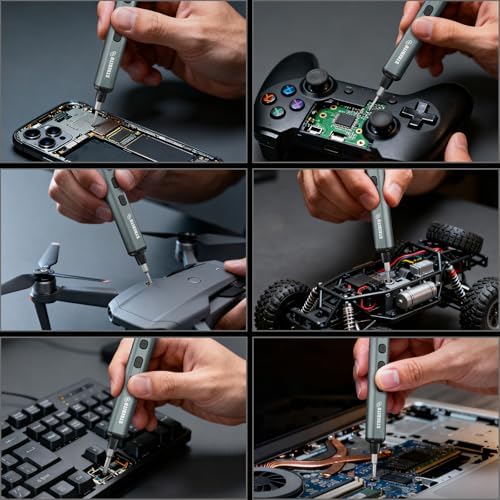 STREBITO Mini Electric Screwdriver  67 in 1 Electric Screwdriver Kit   50 S2 Preicison Bits  5 Torque Settings  Organized Storage  Mini Power Screwdriver Rechargeable Tool Kit for PC Electronics