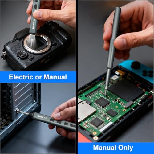 STREBITO Mini Electric Screwdriver  67 in 1 Electric Screwdriver Kit   50 S2 Preicison Bits  5 Torque Settings  Organized Storage  Mini Power Screwdriver Rechargeable Tool Kit for PC Electronics