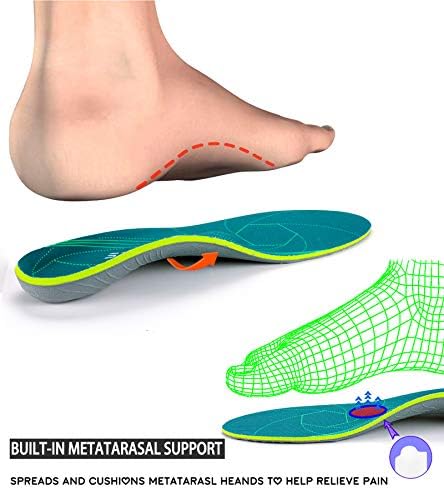 Talla 8 8 1/2  - STSVZORR Plantillas ortopédicas de soporte de arco alto de 220 libras +, almohadilla metatarsiana, alivio del dolor para hombres y mujeres, plantilla para fascitis plantar, plantilla ortopédica para