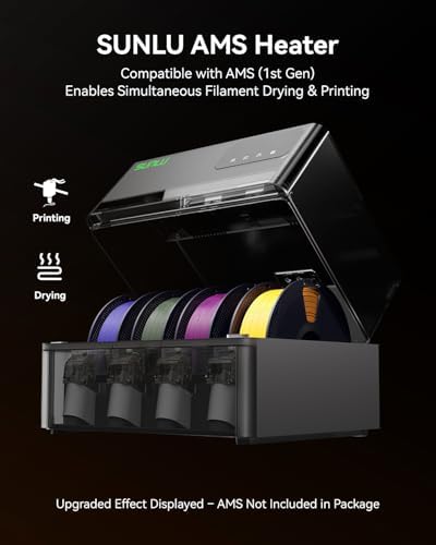 SUNLU AMS Heater  Compatible with Bambu lab AMS Gen 1   Enables Simultaneous Printing & Drying  Easy Installation  Fast Heating to 70 C  4 Spool Capacity Filament Dryer  Not Included AMS