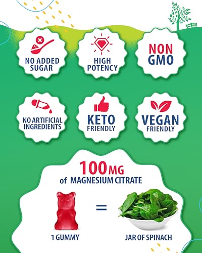 SUNNY SAM Magnesium Gummies for Kids   100mg and Magnesium Gummies for Kids 500mg  Magnesium Chews   Magnesium Citrate Chewable Supplement for Mood & Muscle Support