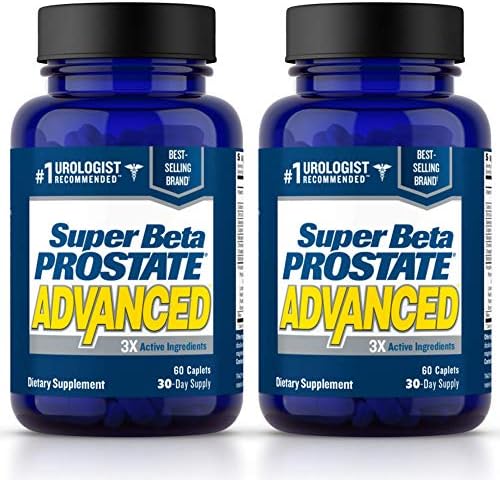SUPER BETA PROSTATE Advanced   Promote Sleep  Support Bladder Emptying  Prostate Support Supplement for Mens Health with Beta Sitosterol  not Saw Palmetto   120 Caplets  2 Pack