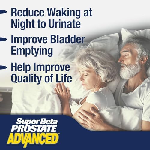 SUPER BETA PROSTATE Advanced   Promote Sleep  Support Bladder Emptying  Prostate Support Supplement for Mens Health with Beta Sitosterol  not Saw Palmetto   120 Caplets  2 Pack