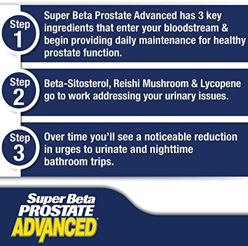 SUPER BETA PROSTATE Advanced   Promote Sleep  Support Bladder Emptying  Prostate Support Supplement for Mens Health with Beta Sitosterol  not Saw Palmetto   120 Caplets  2 Pack