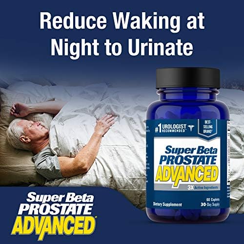 SUPER BETA PROSTATE Advanced   Promote Sleep  Support Bladder Emptying  Prostate Support Supplement for Mens Health with Beta Sitosterol  not Saw Palmetto   120 Caplets  2 Pack