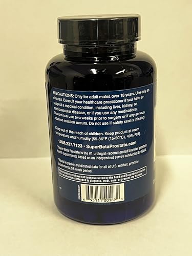 SUPER BETA PROSTATE Advanced   Promote Sleep  Support Bladder Emptying  Prostate Support Supplement for Mens Health with Beta Sitosterol  not Saw Palmetto   120 Caplets  2 Pack