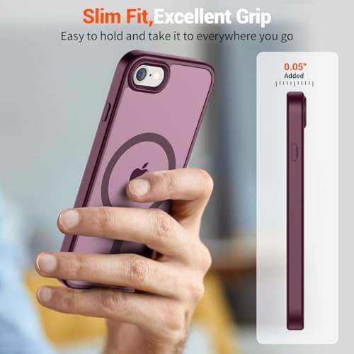 SUPFINE Magnetic for iPhone 12 Mini Case & iPhone 13 Mini Case  Compatible with MagSafe   Military Grade Drop Protection  Slim Translucent Matte Shockproof Phone Cover Black