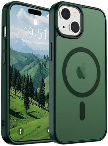 SUPFINE Magnetic for iPhone 12 Mini Case & iPhone 13 Mini Case  Compatible with MagSafe   Military Grade Drop Protection  Slim Translucent Matte Shockproof Phone Cover Black