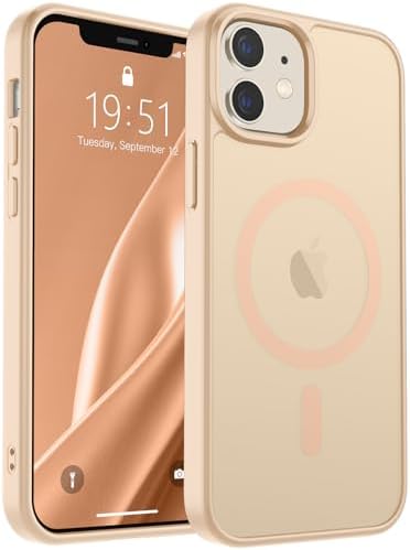 SUPFINE Magnetic for iPhone 12 Mini Case & iPhone 13 Mini Case  Compatible with MagSafe   Military Grade Drop Protection  Slim Translucent Matte Shockproof Phone Cover Black