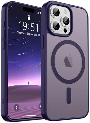 SUPFINE Magnetic for iPhone 12 Mini Case & iPhone 13 Mini Case  Compatible with MagSafe   Military Grade Drop Protection  Slim Translucent Matte Shockproof Phone Cover Black